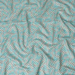 Multicolor synthetic silk fabric with same tone embroidery having sequins in stripe design-D16423
