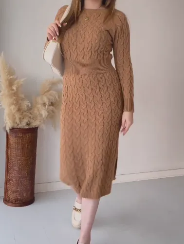Multicolored Warm Sweater Dress