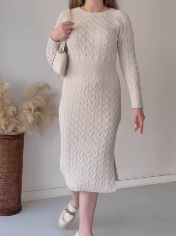 Multicolored Warm Sweater Dress