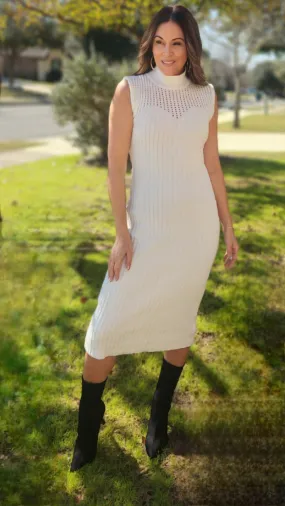 Next Level Sweater Dress-Ivory