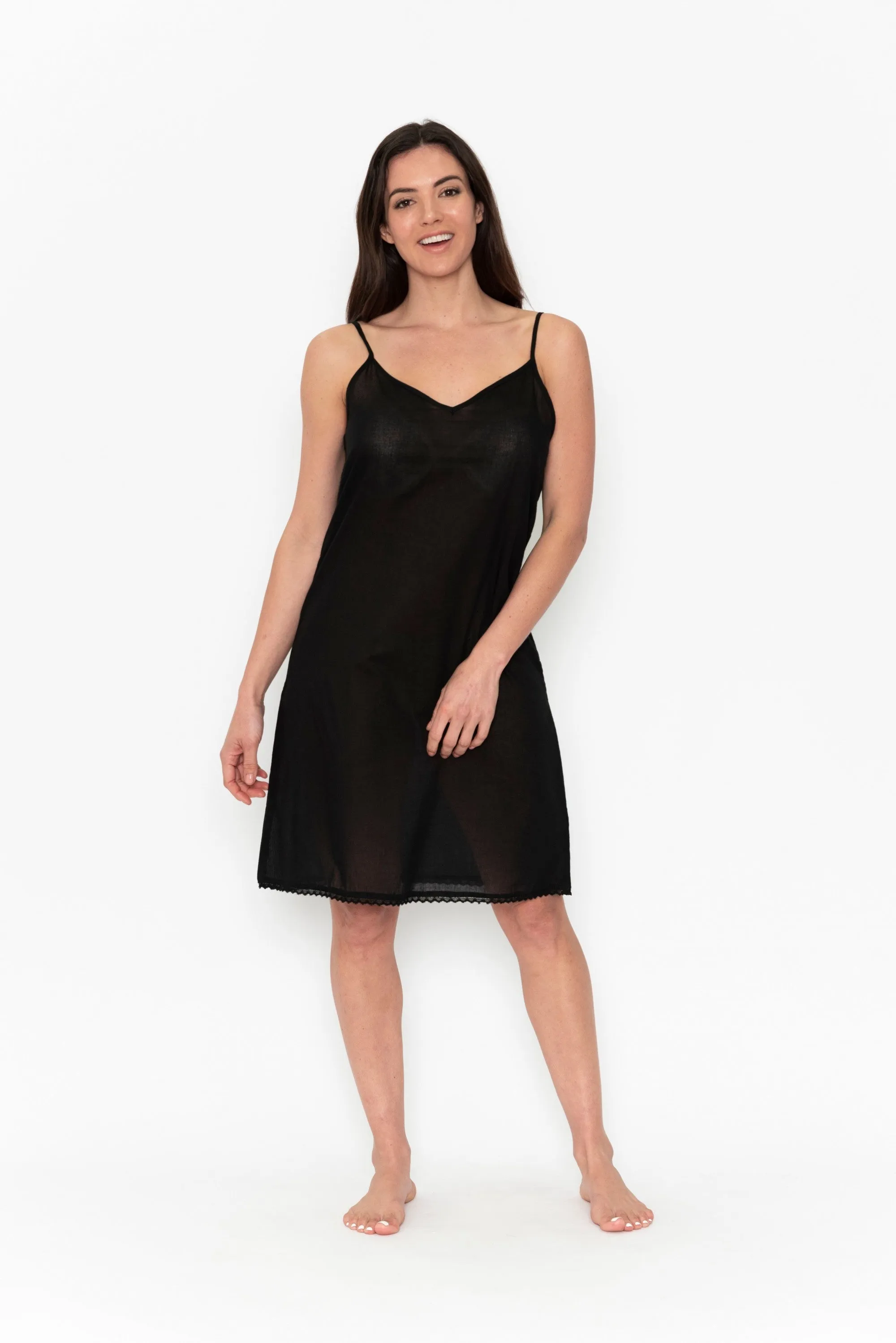 ORIENTIQUE Long Cotton Dress Slip WHITE