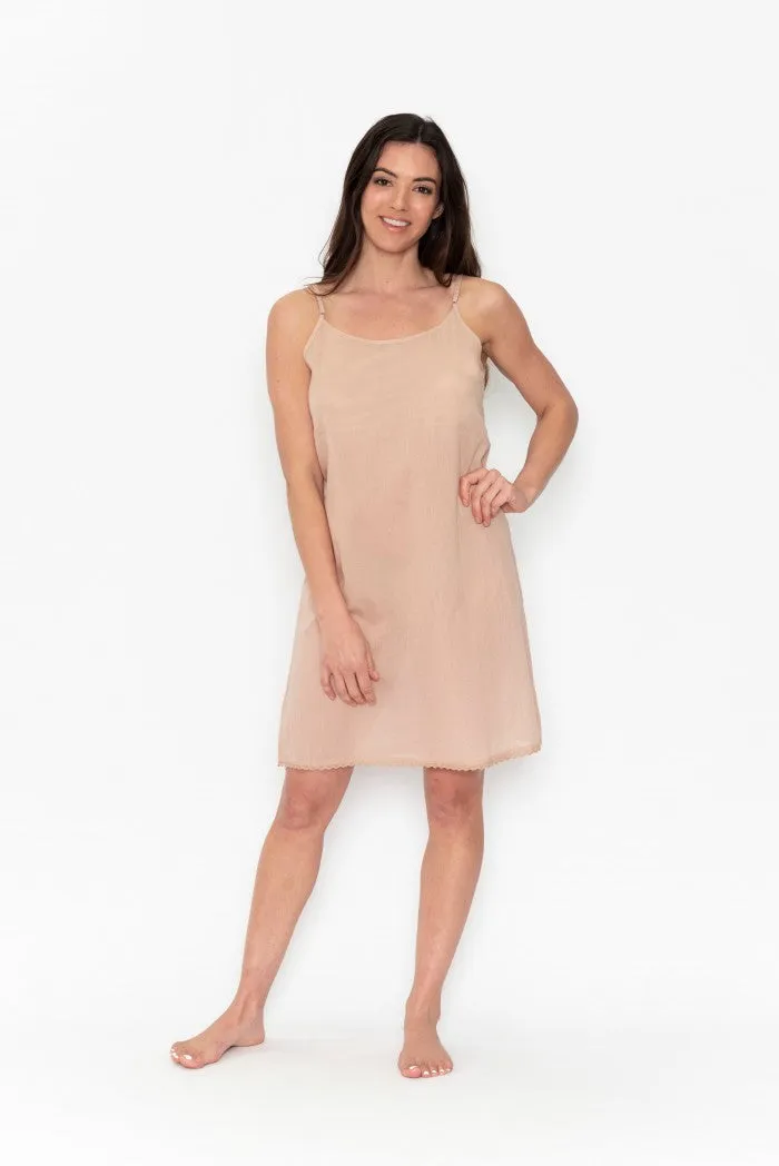ORIENTIQUE Long Cotton Dress Slip WHITE