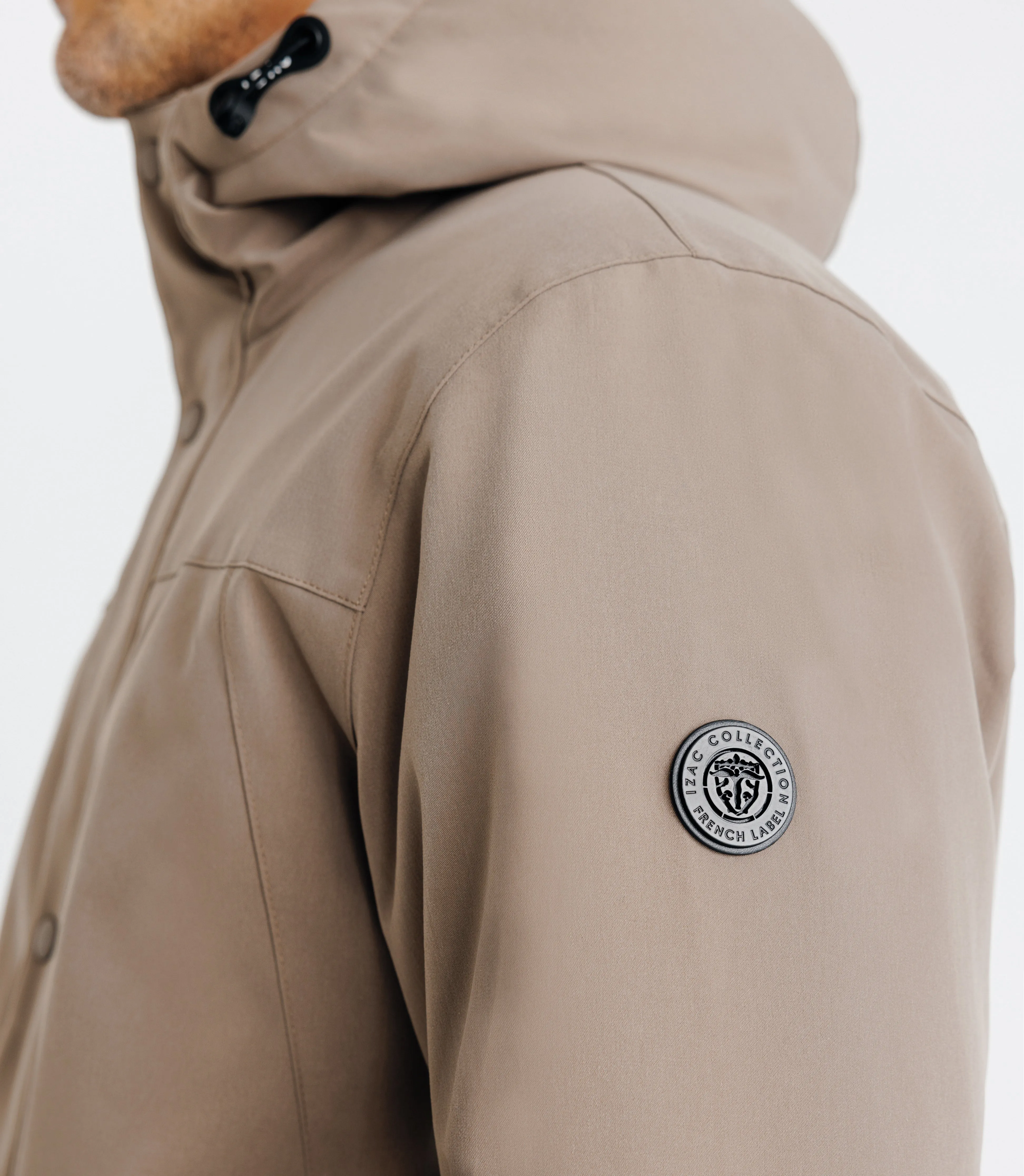 Parka à capuche taupe