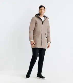 Parka à capuche taupe