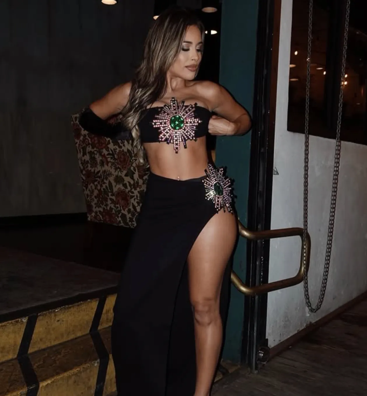 Party Dress Celebrity Fashion Stage Wear Performance Costume Women Bandage Sexy 2 Pieces Bodycon Long Dress Nightclub Party Birthday Dress