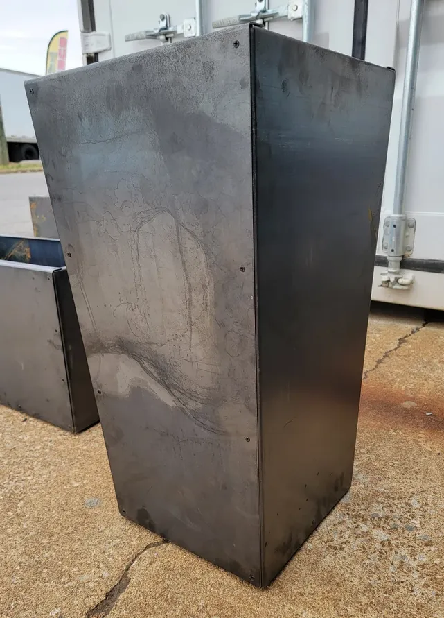 Pedestal Metal Planter - 14" x 14" x 26" Tall Large Planter - Front Door Decor - Planter Pot - Raw Steel Will Develop Natural Rusty Patina - Minimalist