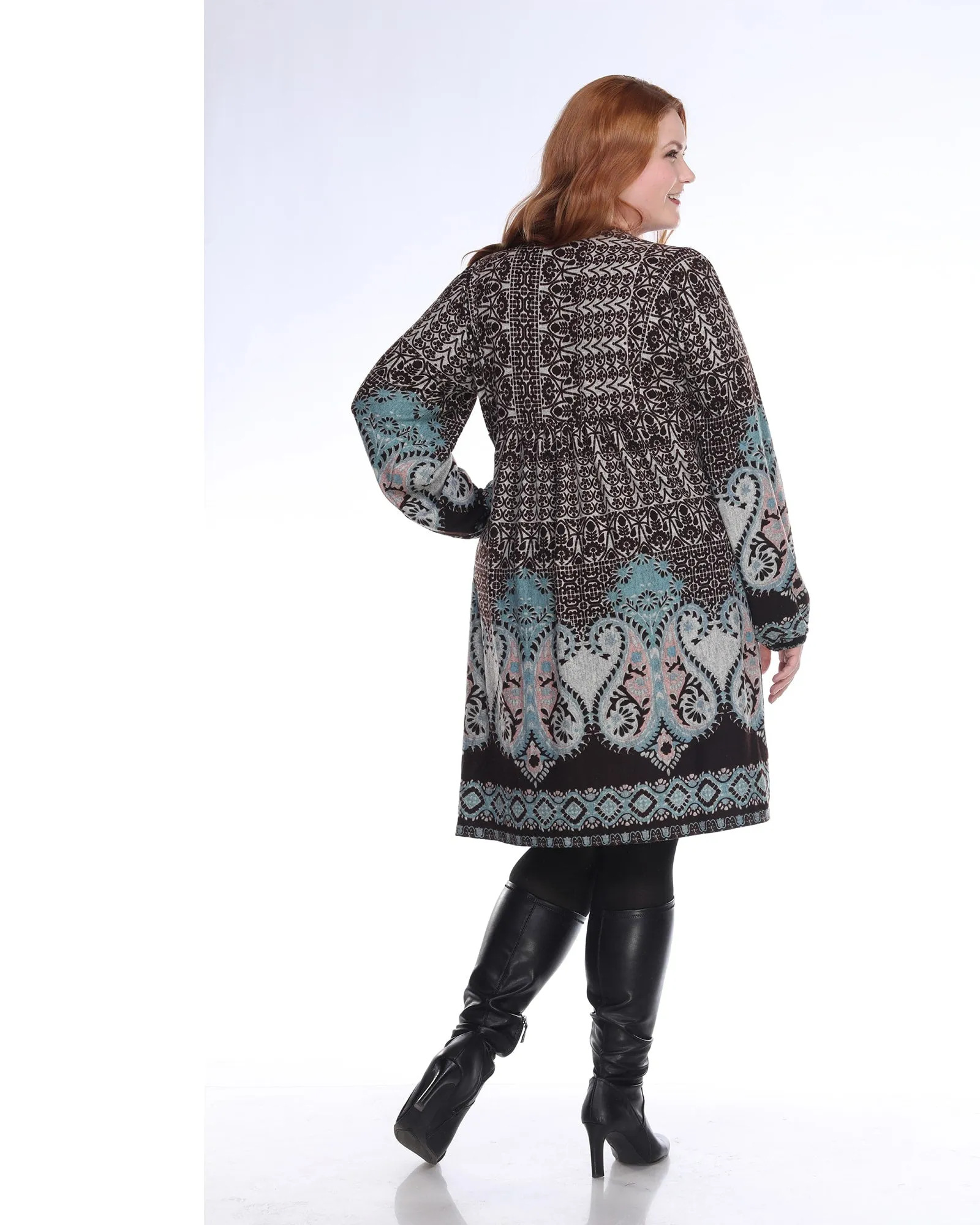 Phebe Embroidered Sweater Dress | Brown