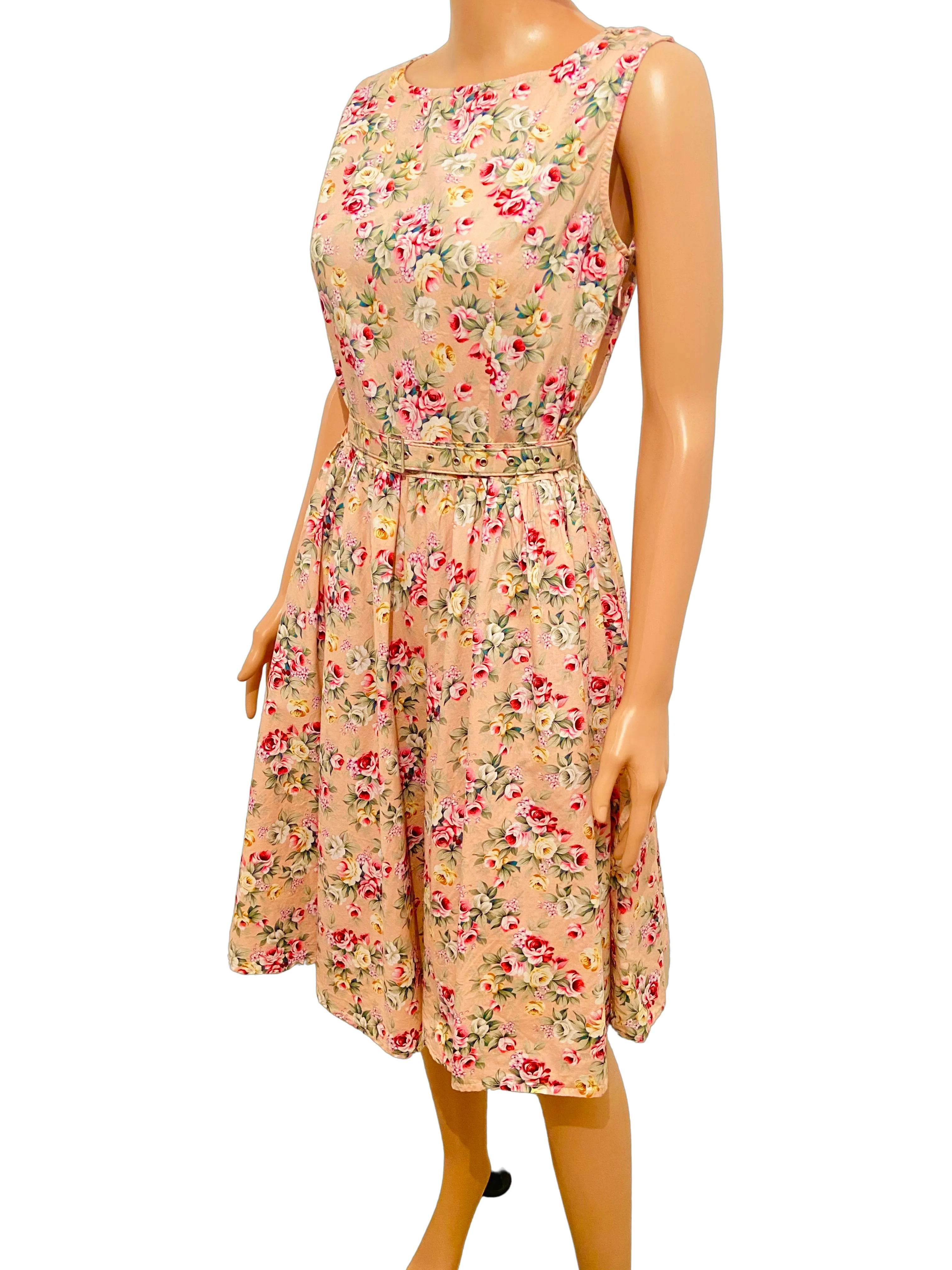Pink 1950s Floral Tea Dress
