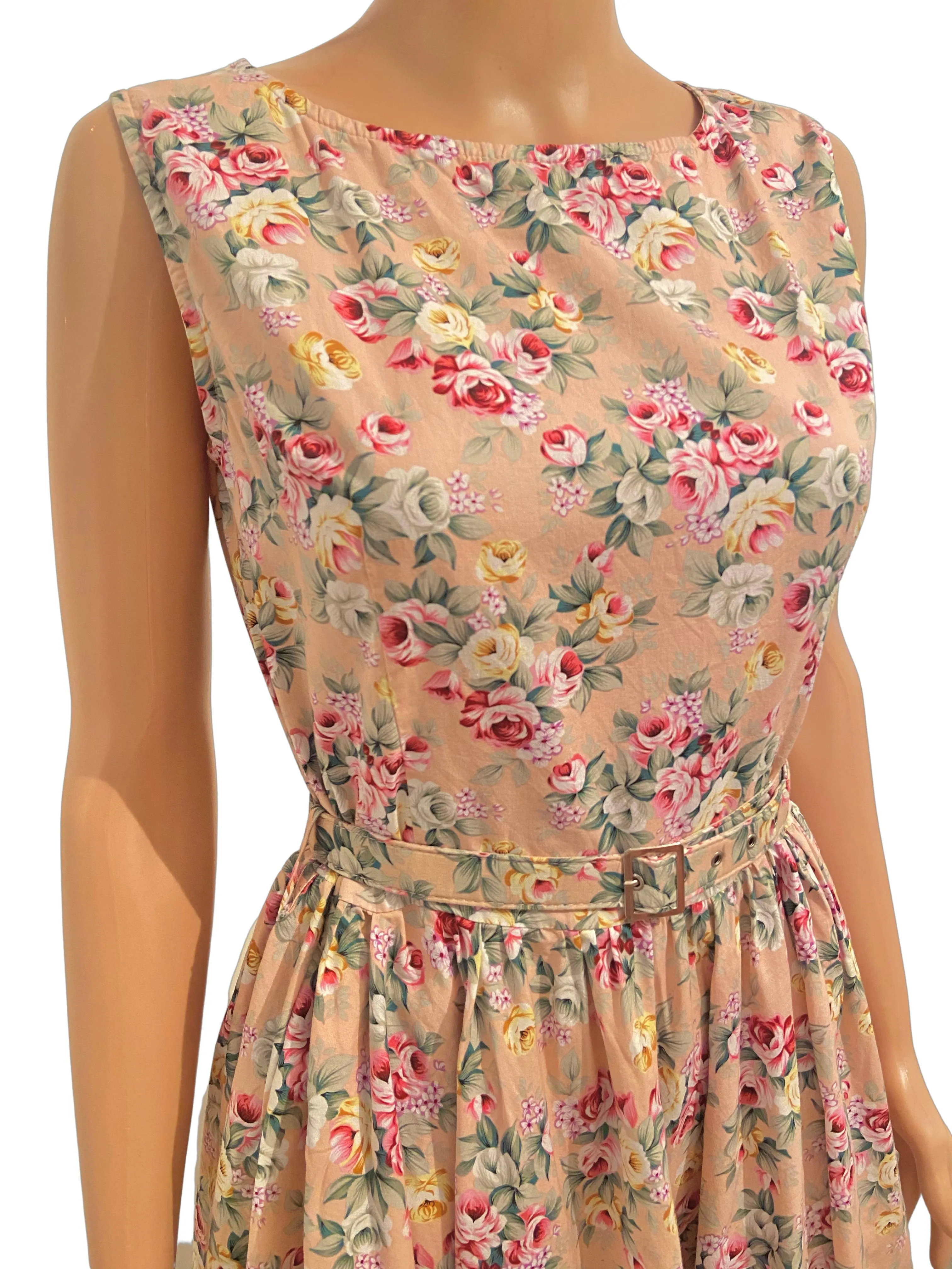 Pink 1950s Floral Tea Dress