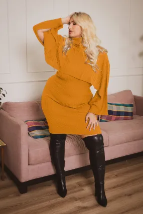 Plus Size Chianne  Sweater Matching Set - Mustard