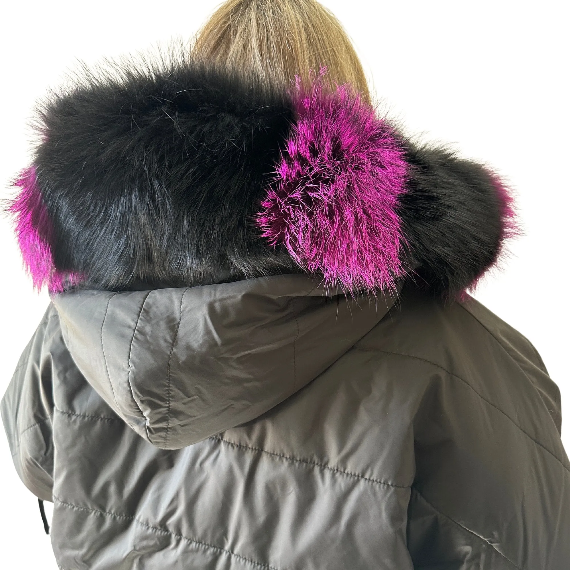 Puffer Cashmere Black Quilted Double-Sided Long Coat Vest Cape with Hood - Stylish and Warm Women's Outerwear Plus size