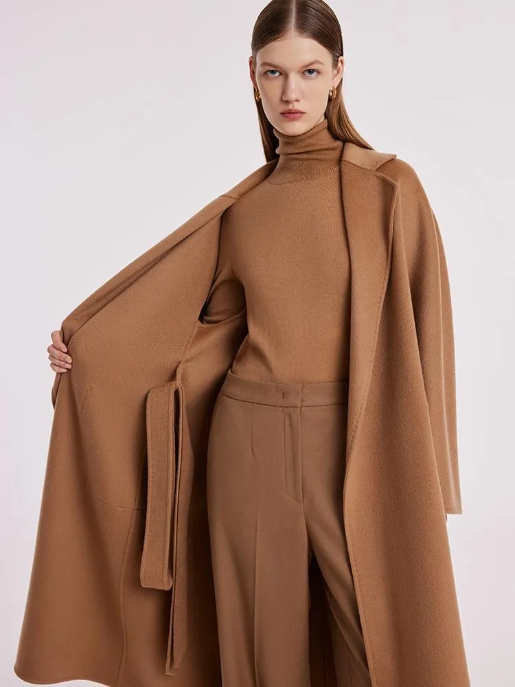 Pure Cashmere Tie-up Coat