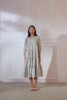 Rajnigandha Silk Tier Midi Dress