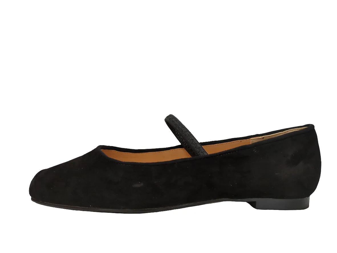 Ralph Migel  Black Suede Elastic Strap Slip on Sierra