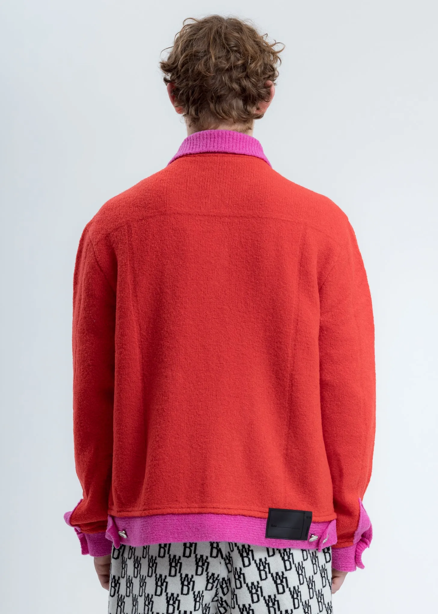 Red Felted Knitted Jacket