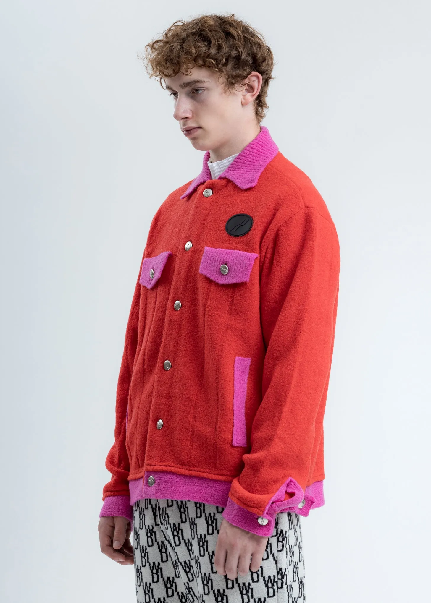 Red Felted Knitted Jacket
