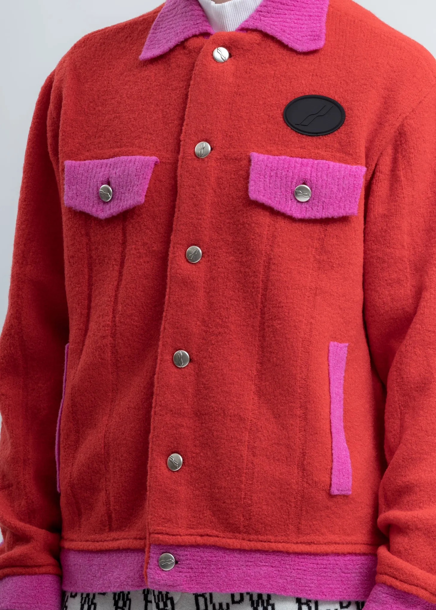 Red Felted Knitted Jacket
