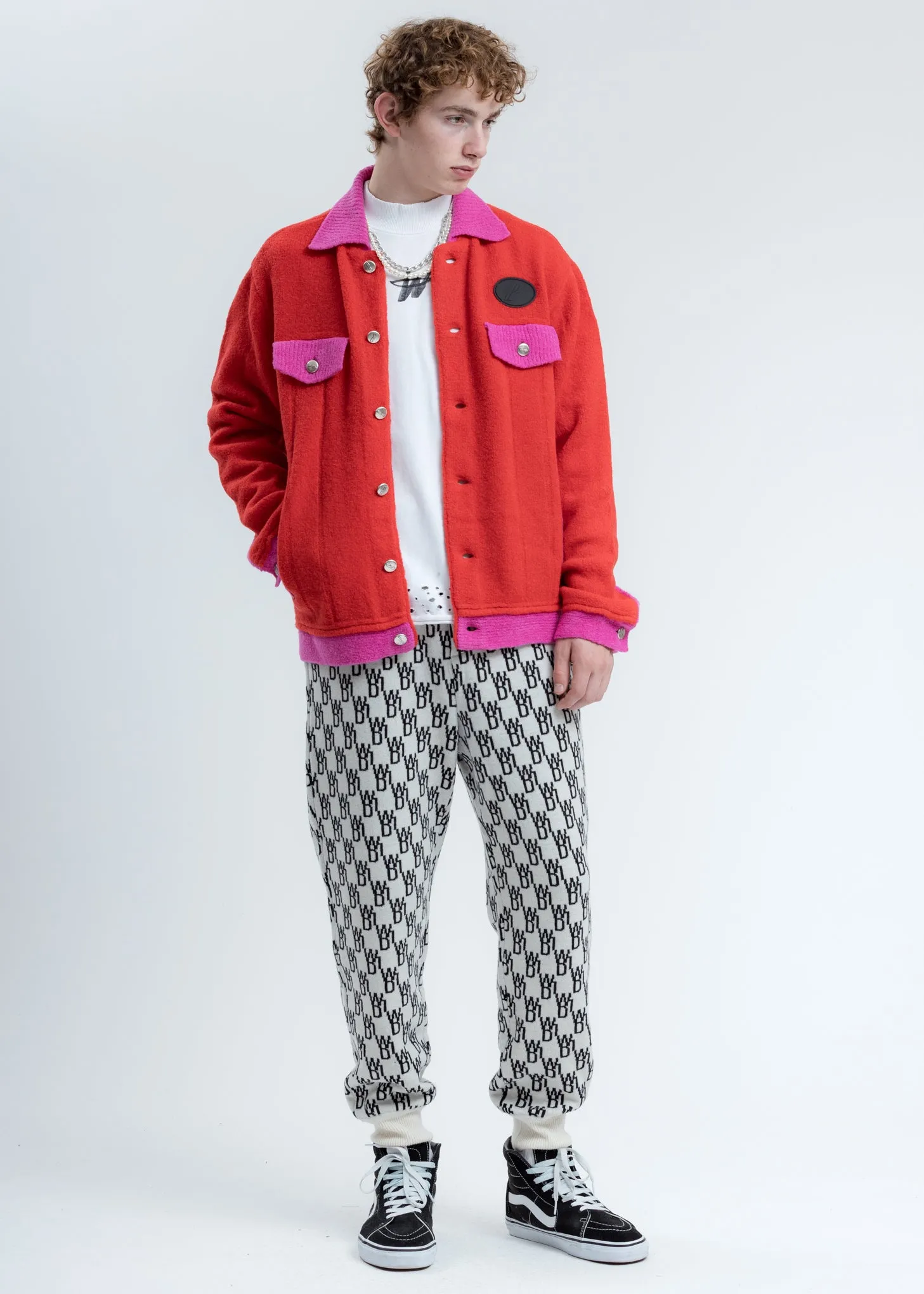 Red Felted Knitted Jacket