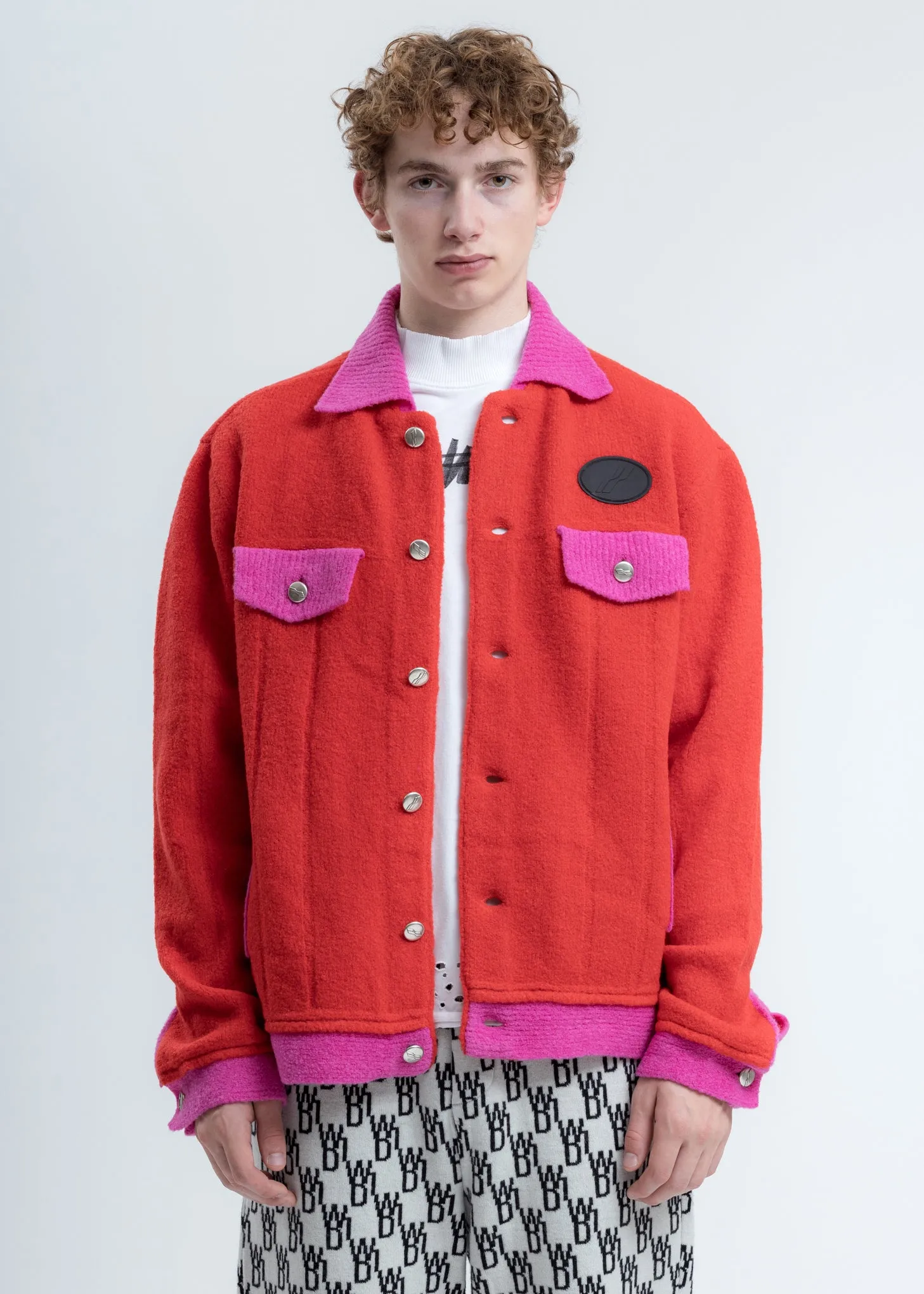 Red Felted Knitted Jacket