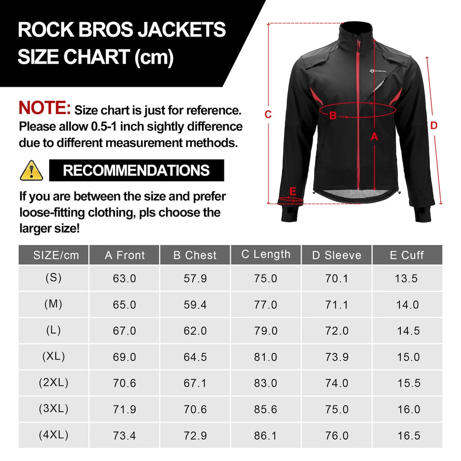 RockBros Men Winter Cycling Jacket Fleece Thermal Warm Windproof Water-Resistant