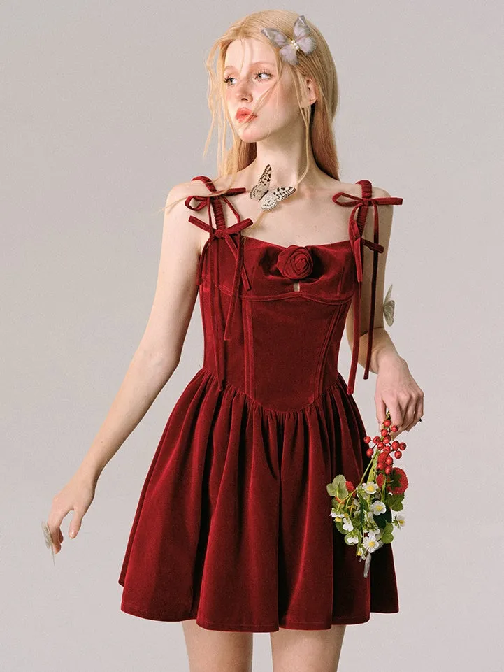 Rose Velvet Slip Dress
