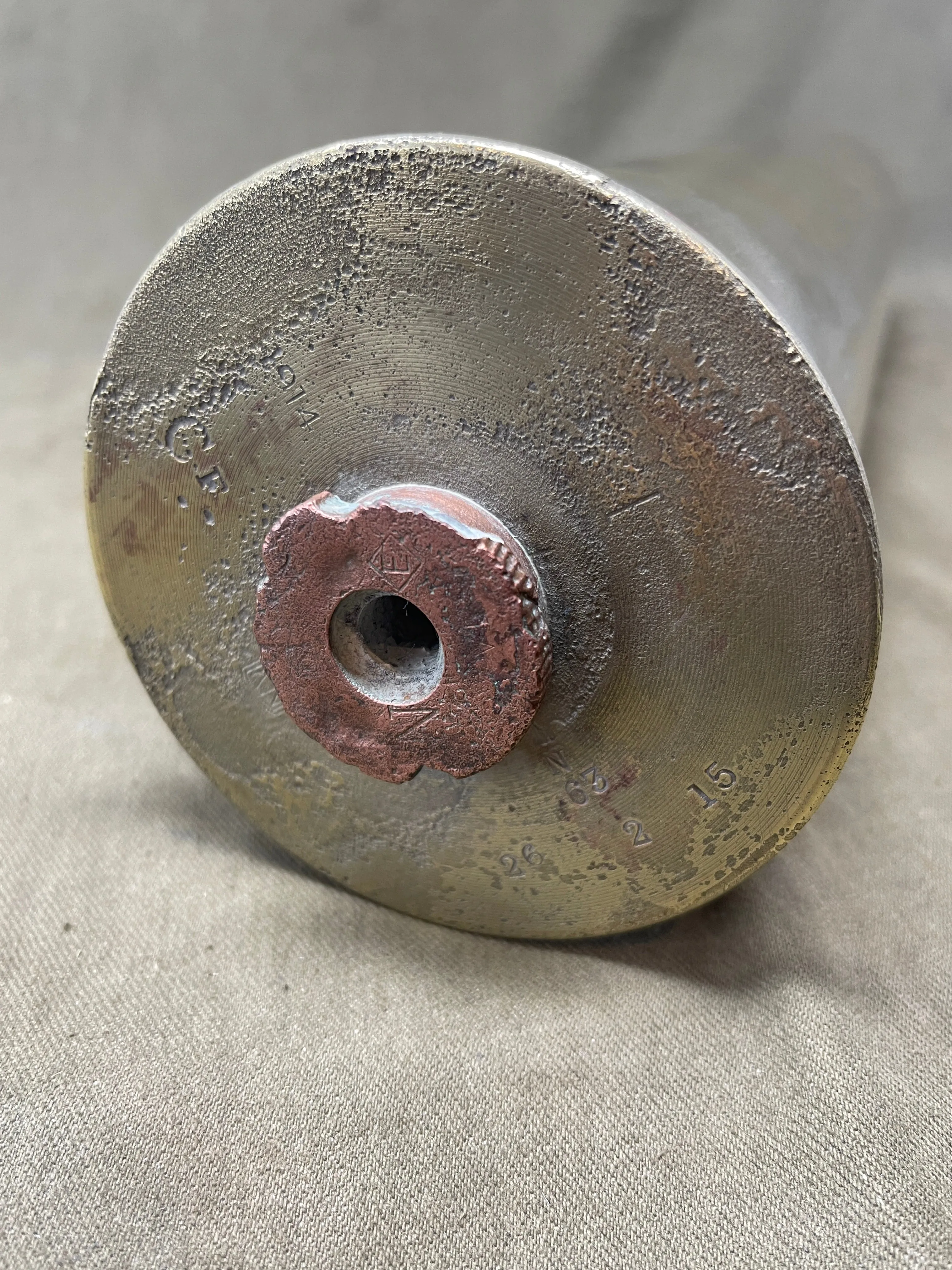 Royal Navy 1914 Dated 3" Brass Shell Case Kynoch