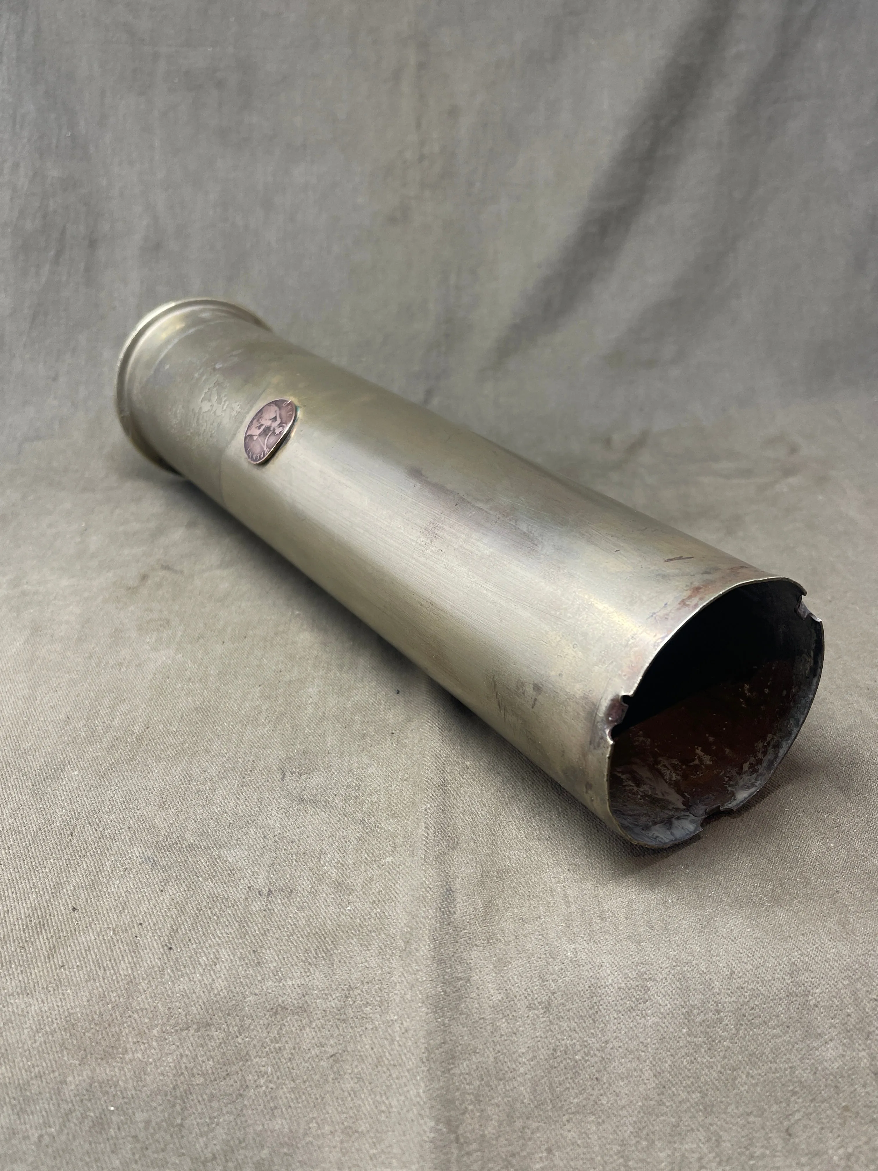 Royal Navy 1914 Dated 3" Brass Shell Case Kynoch