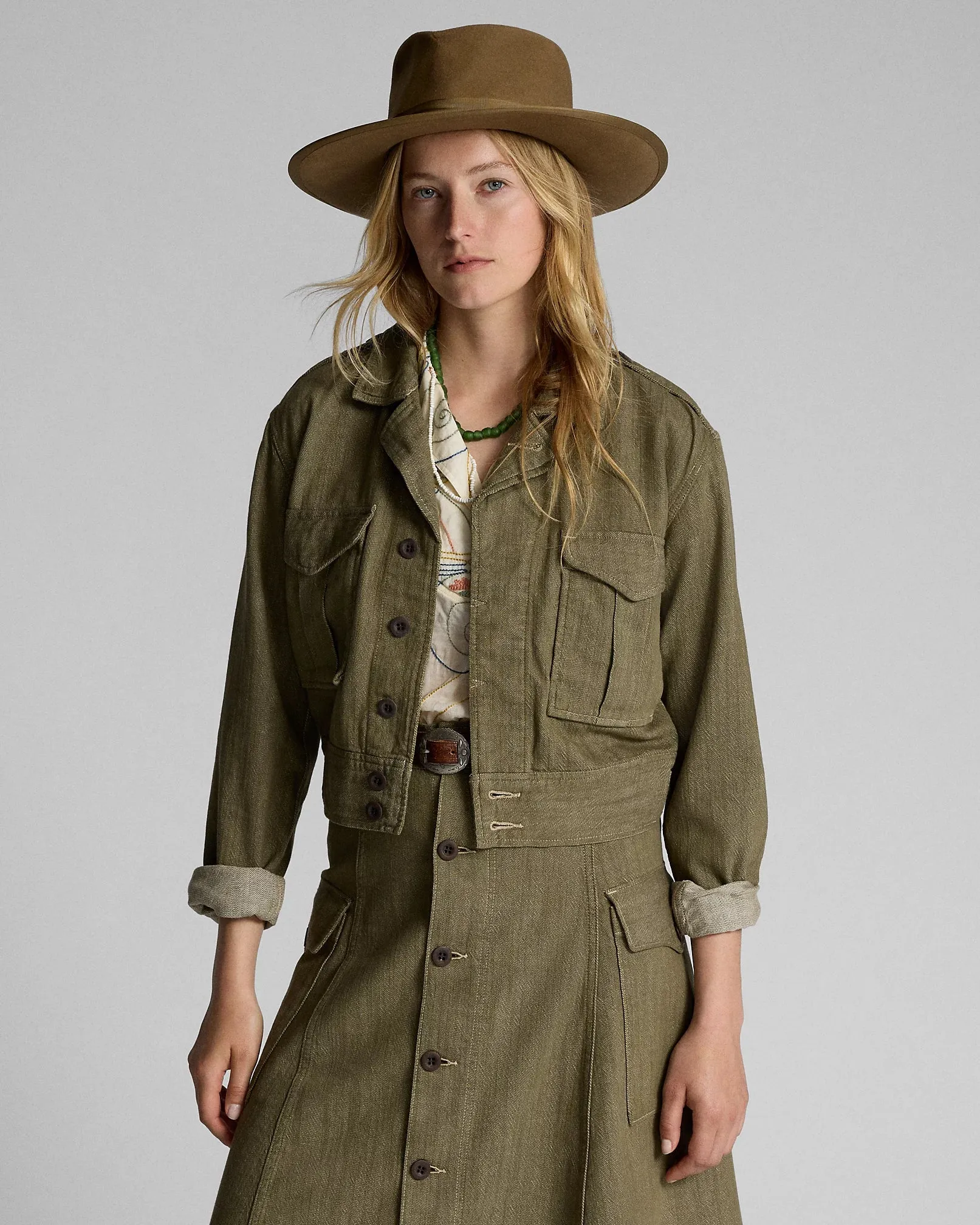 RRL Olive Slub Denim Jacket