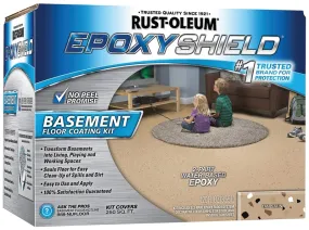 Rust-Oleum 203008 Basement Floor Coating Kit, Satin, Tan, Liquid :EA: QUANTITY: 1