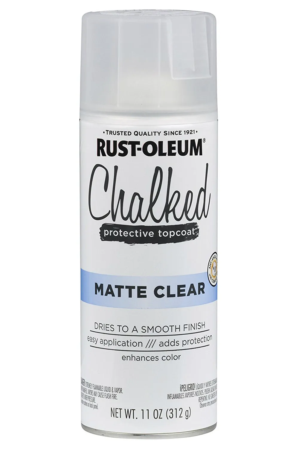 Rust-Oleum® 302599 Chalked Protective Top Coat Spray Paint, Matte Clear, 12 Oz