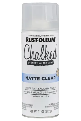 Rust-Oleum® 302599 Chalked Protective Top Coat Spray Paint, Matte Clear, 12 Oz