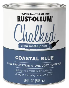 Rust-Oleum 329207 Chalked Ultra Matte Paint, Coastal Blue, 30 Oz