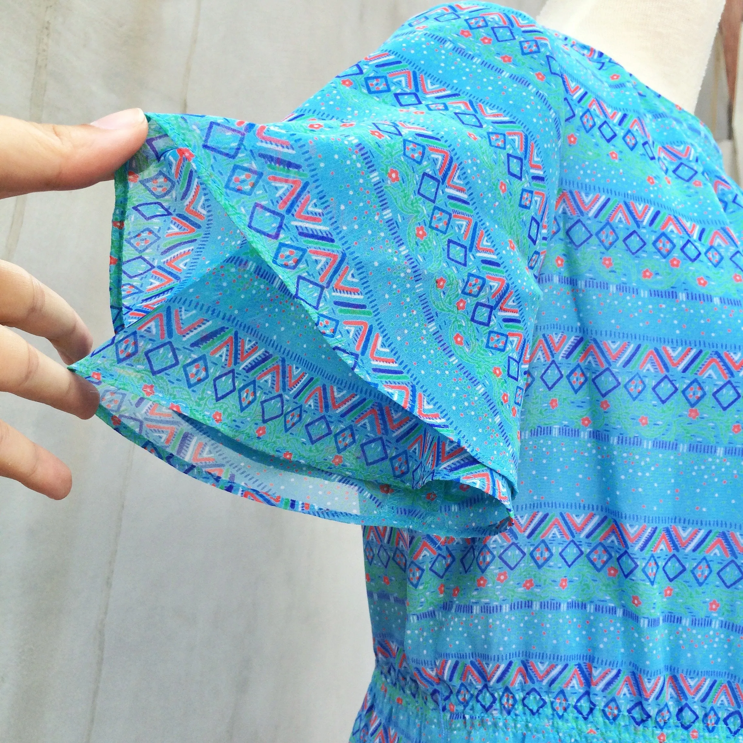 SALE! | Patty Cakes | Vintage 1940s polka dot and zig zag print Day Dress