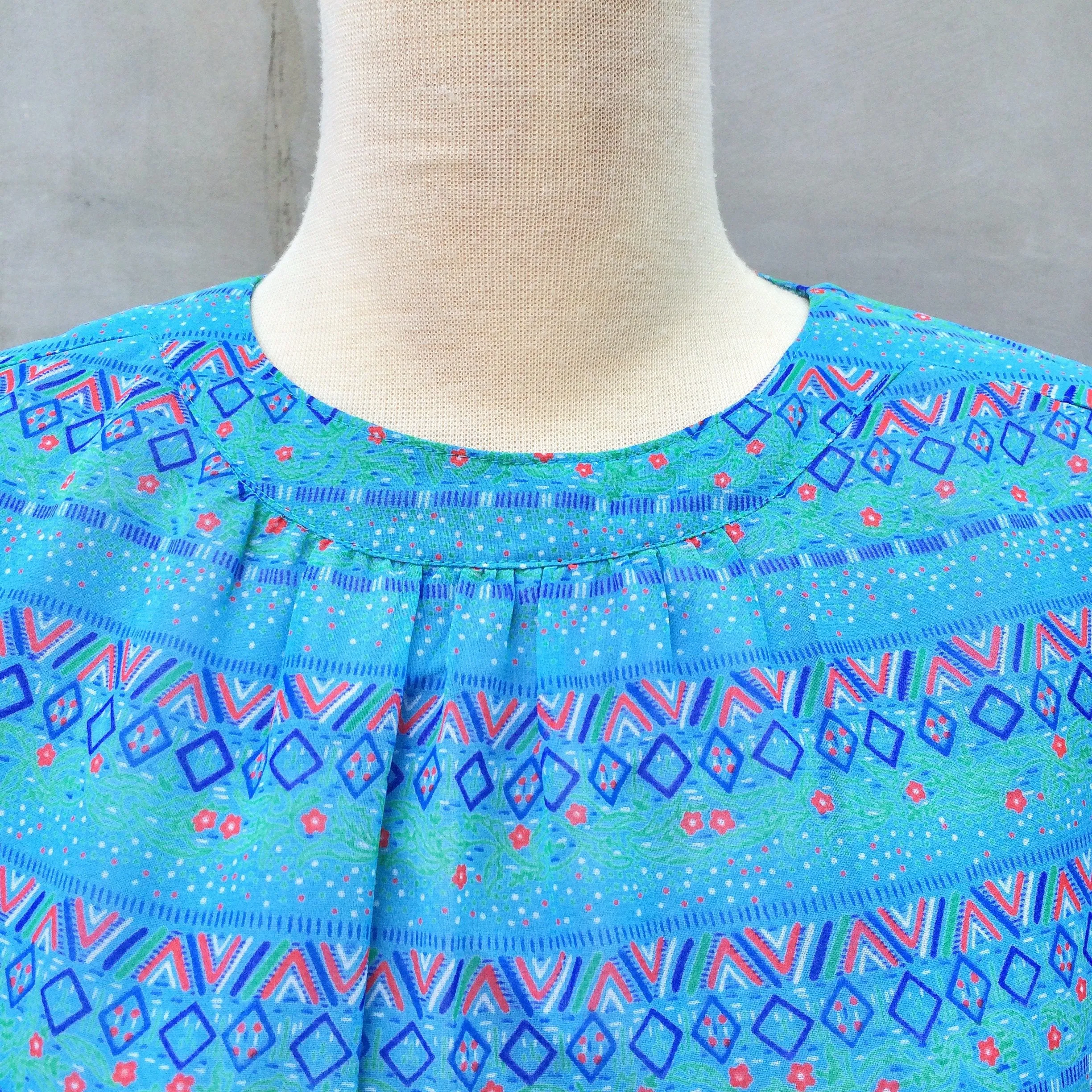 SALE! | Patty Cakes | Vintage 1940s polka dot and zig zag print Day Dress