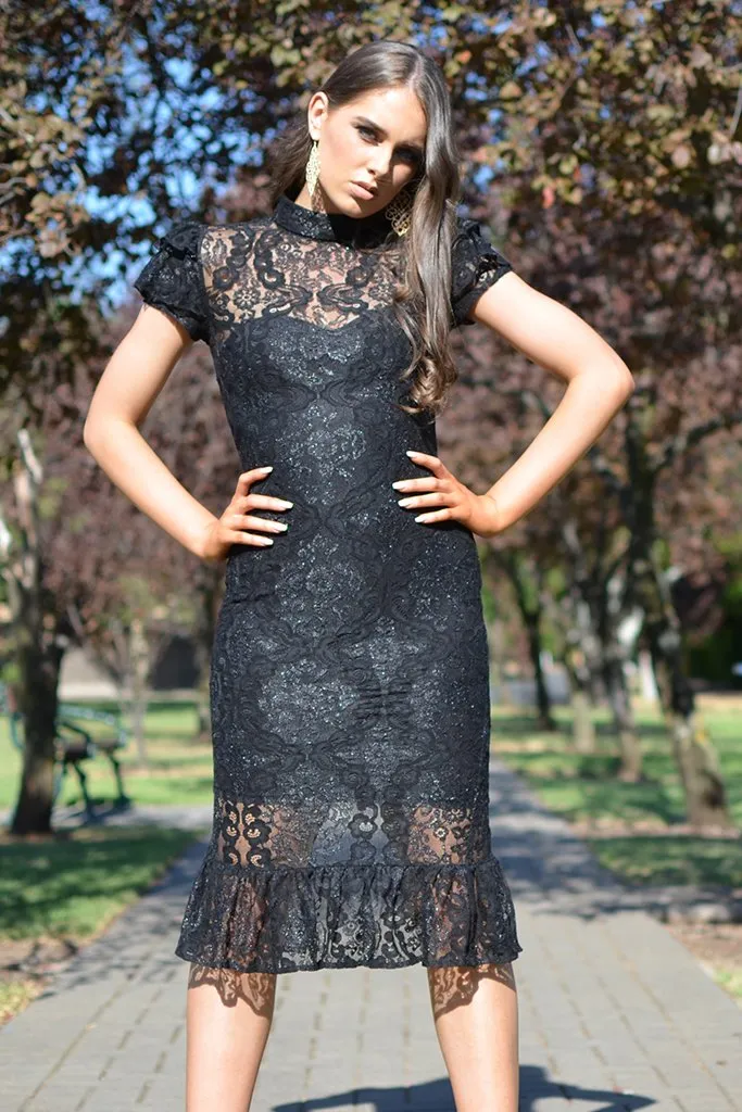 Selene Midi Dress - Black