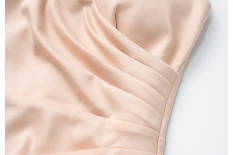 Sexy Asymmetrical Pleated V Neck Slit Party Evening Dress