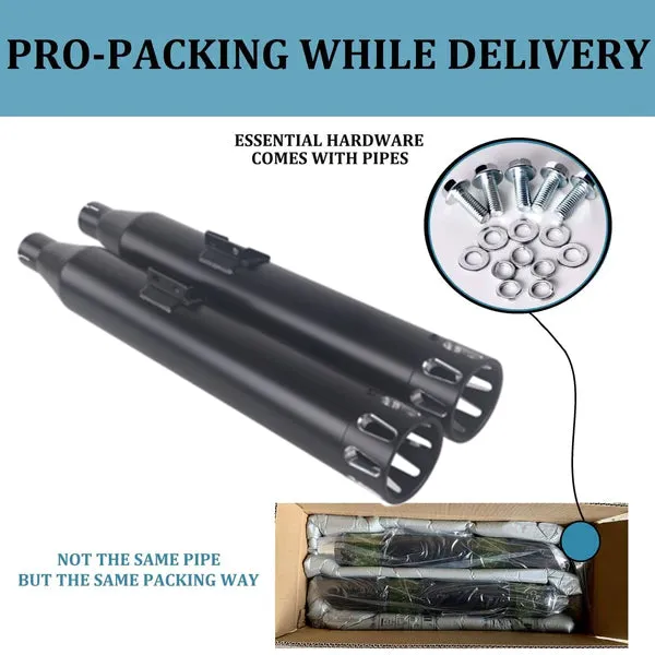 SHARKROAD 3.5" Slip On Mufflers for Harley Softail 2018-Up Sound Performance