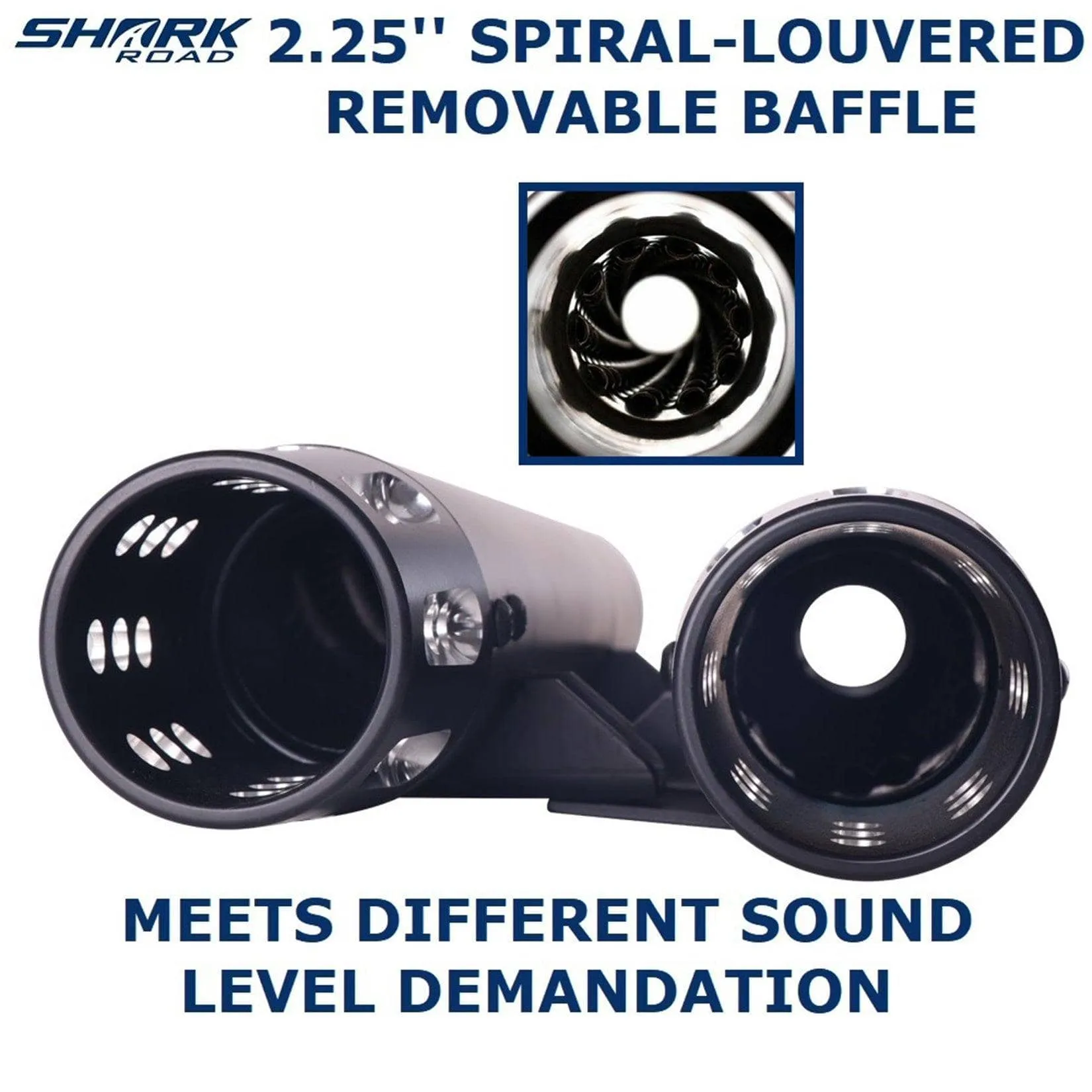 Sharkroad Black 3'' Slip-on Exhaust for 2015-2024 Indian Scout, Scout Bobber, Scout Sixty