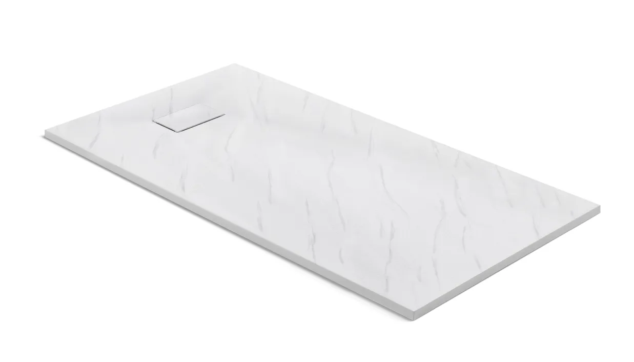 Shower Pan Base Carrara (GT 6032)- 60"X32"with reversible Left or Right side drain
