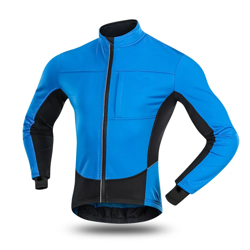 Sidiou Group Men Windproof Cycling Jacket Winter Thermal Polar Fleece MTB Bike  Sportswear Jacket