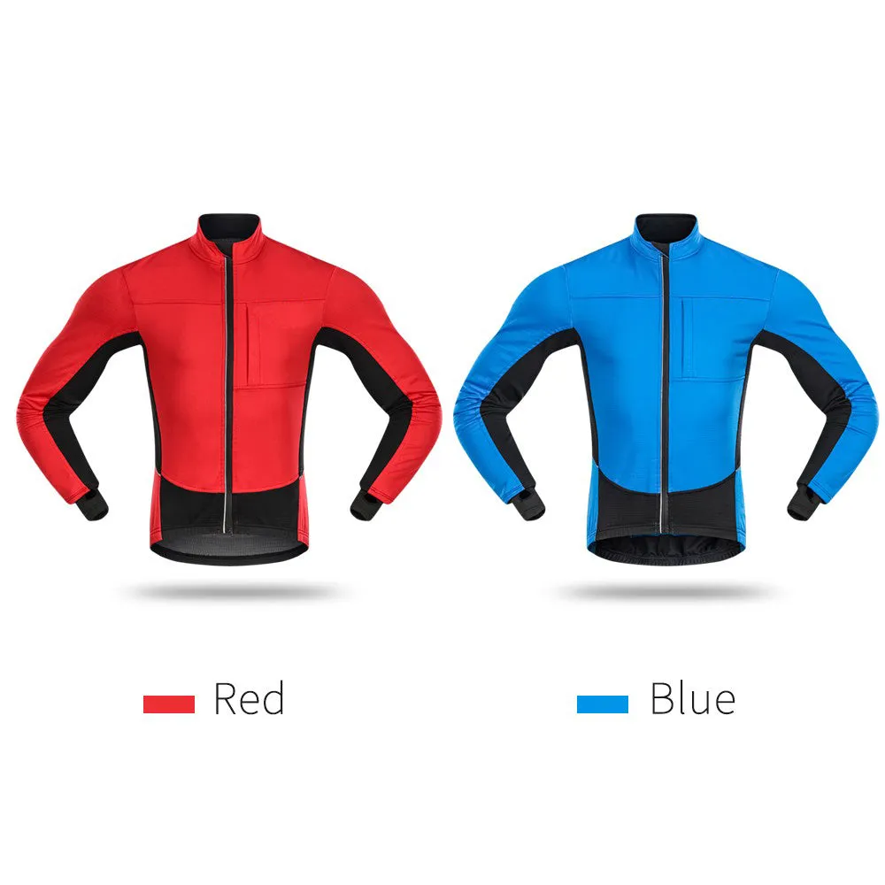 Sidiou Group Men Windproof Cycling Jacket Winter Thermal Polar Fleece MTB Bike  Sportswear Jacket