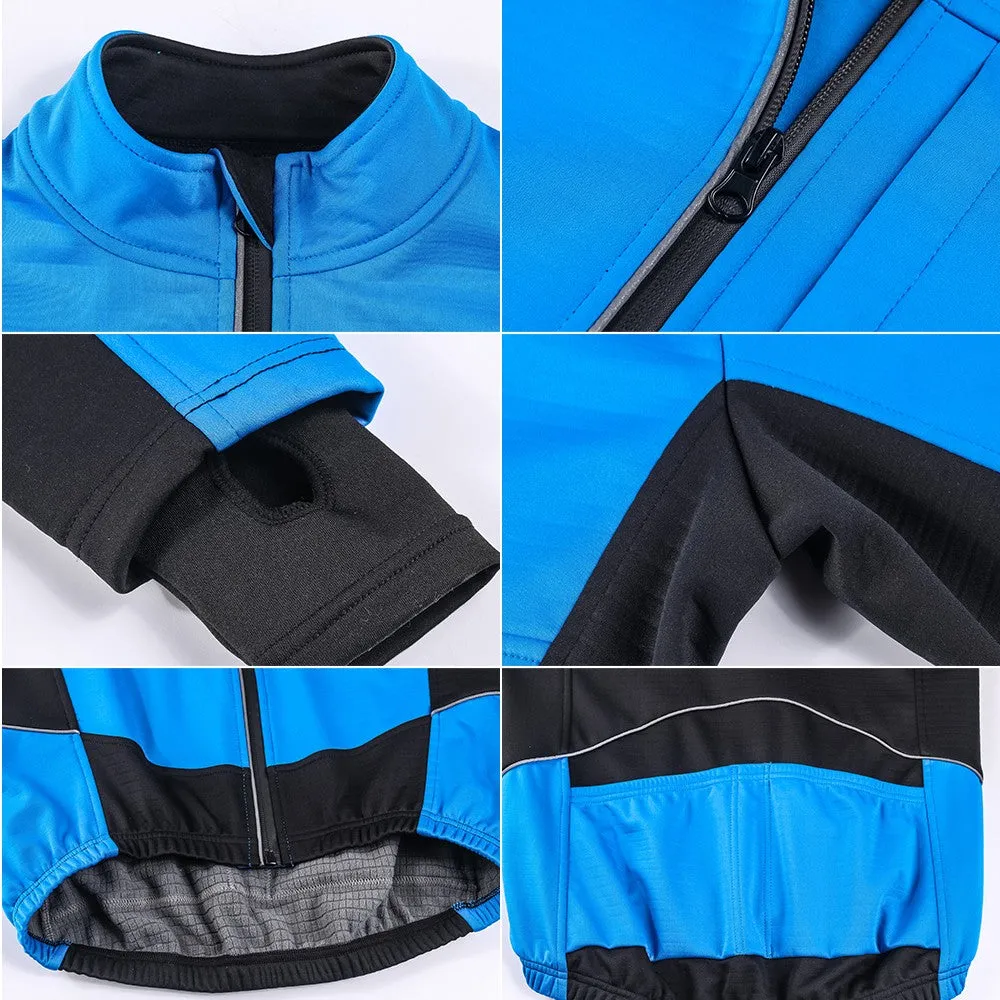 Sidiou Group Men Windproof Cycling Jacket Winter Thermal Polar Fleece MTB Bike  Sportswear Jacket