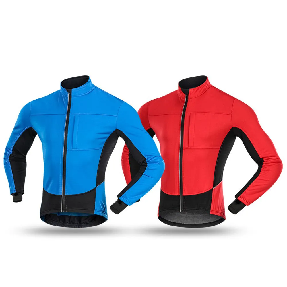 Sidiou Group Men Windproof Cycling Jacket Winter Thermal Polar Fleece MTB Bike  Sportswear Jacket