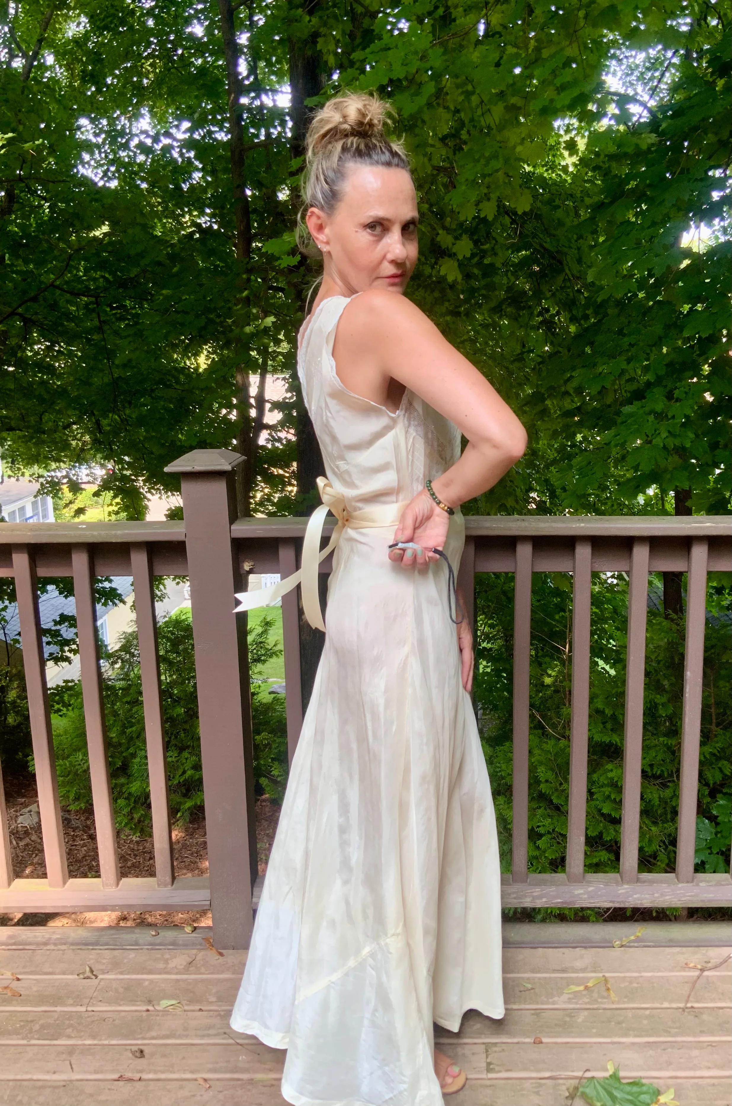 Silk Bridal Nightgown - 50s