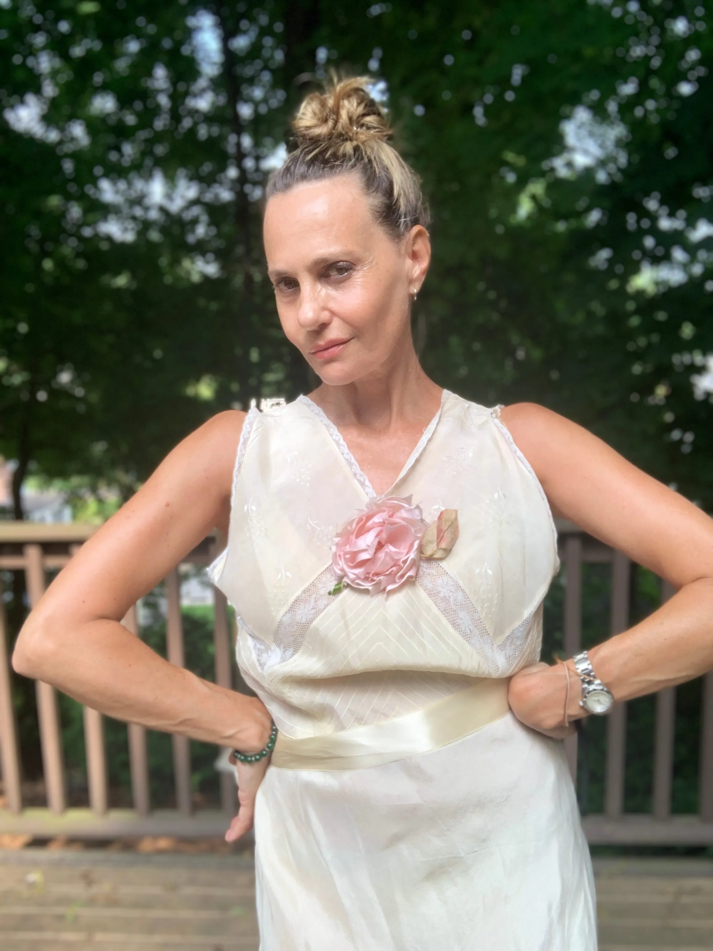 Silk Bridal Nightgown - 50s