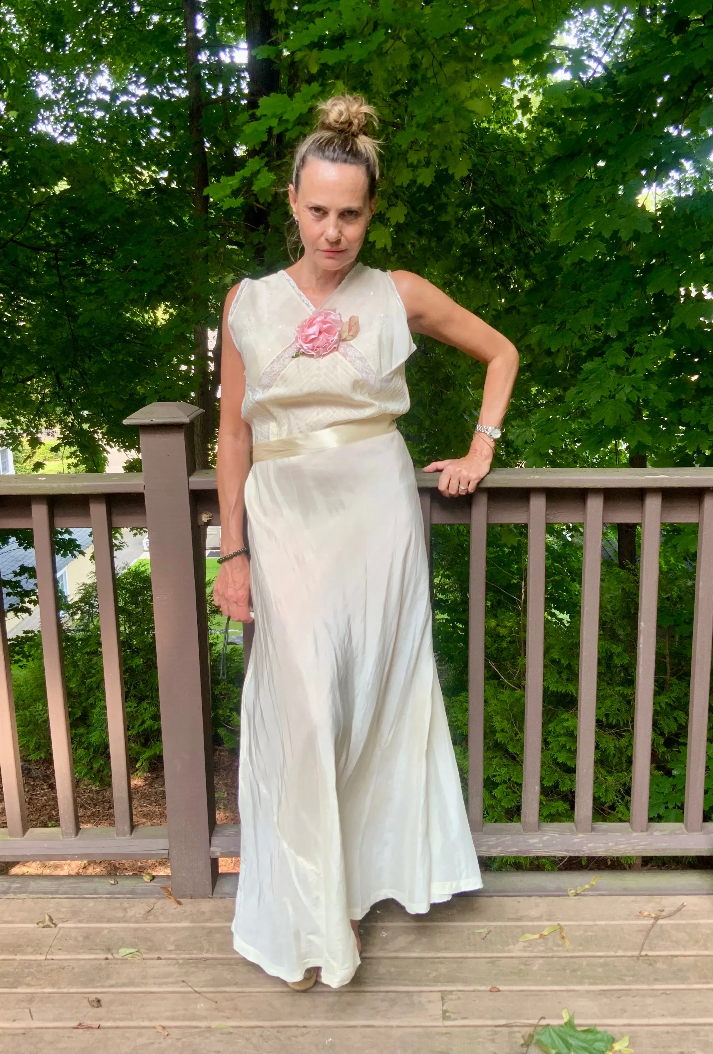 Silk Bridal Nightgown - 50s