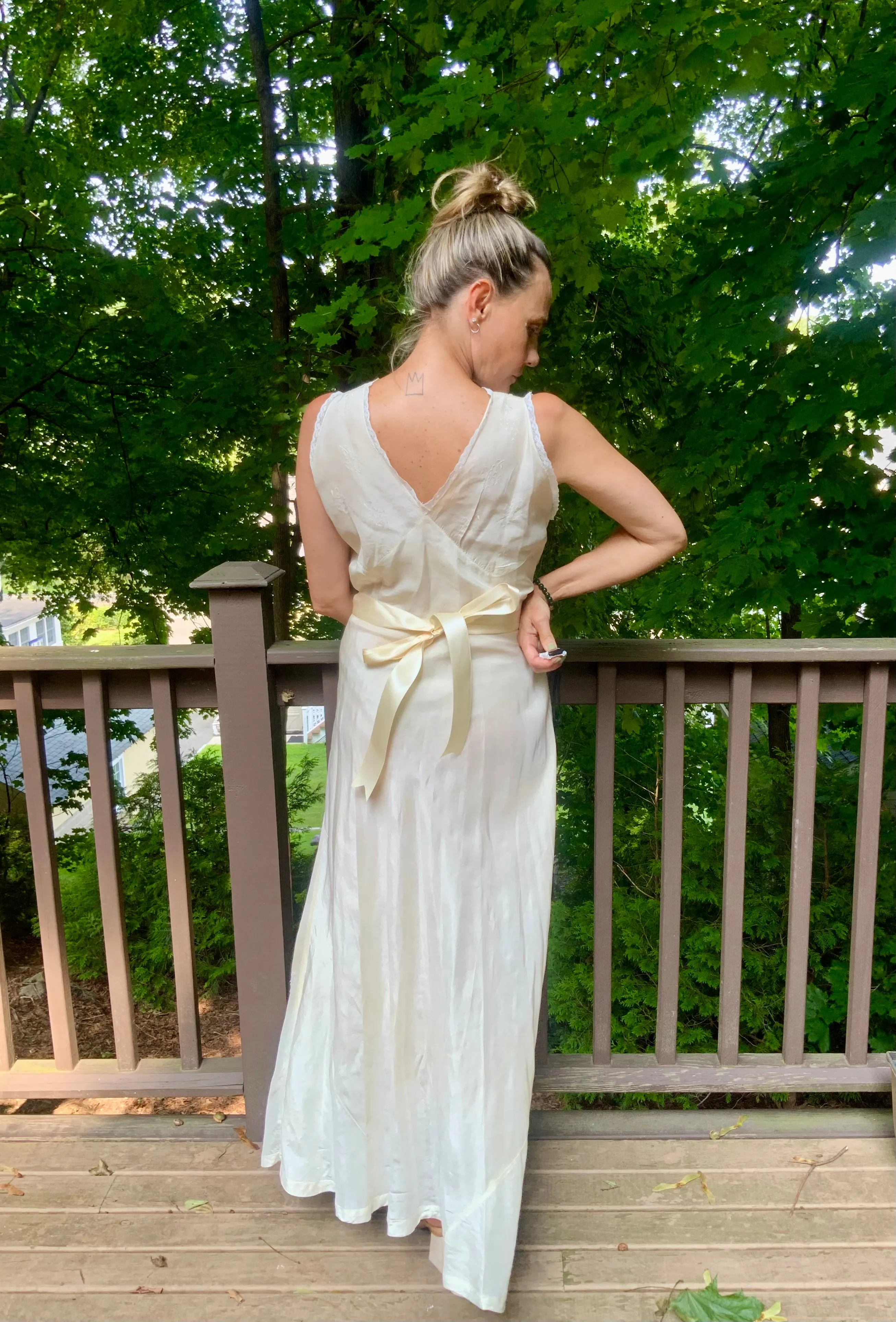 Silk Bridal Nightgown - 50s