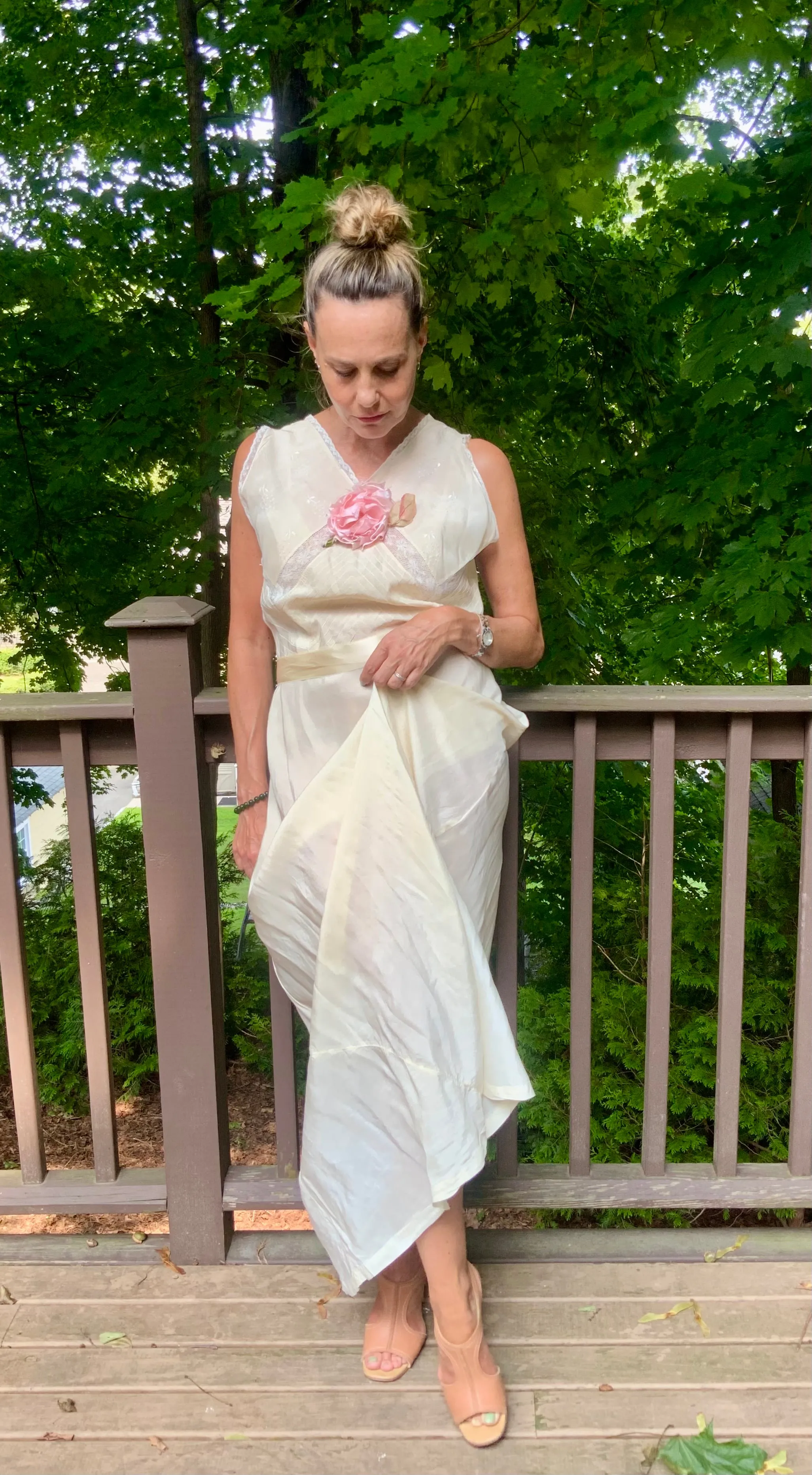 Silk Bridal Nightgown - 50s