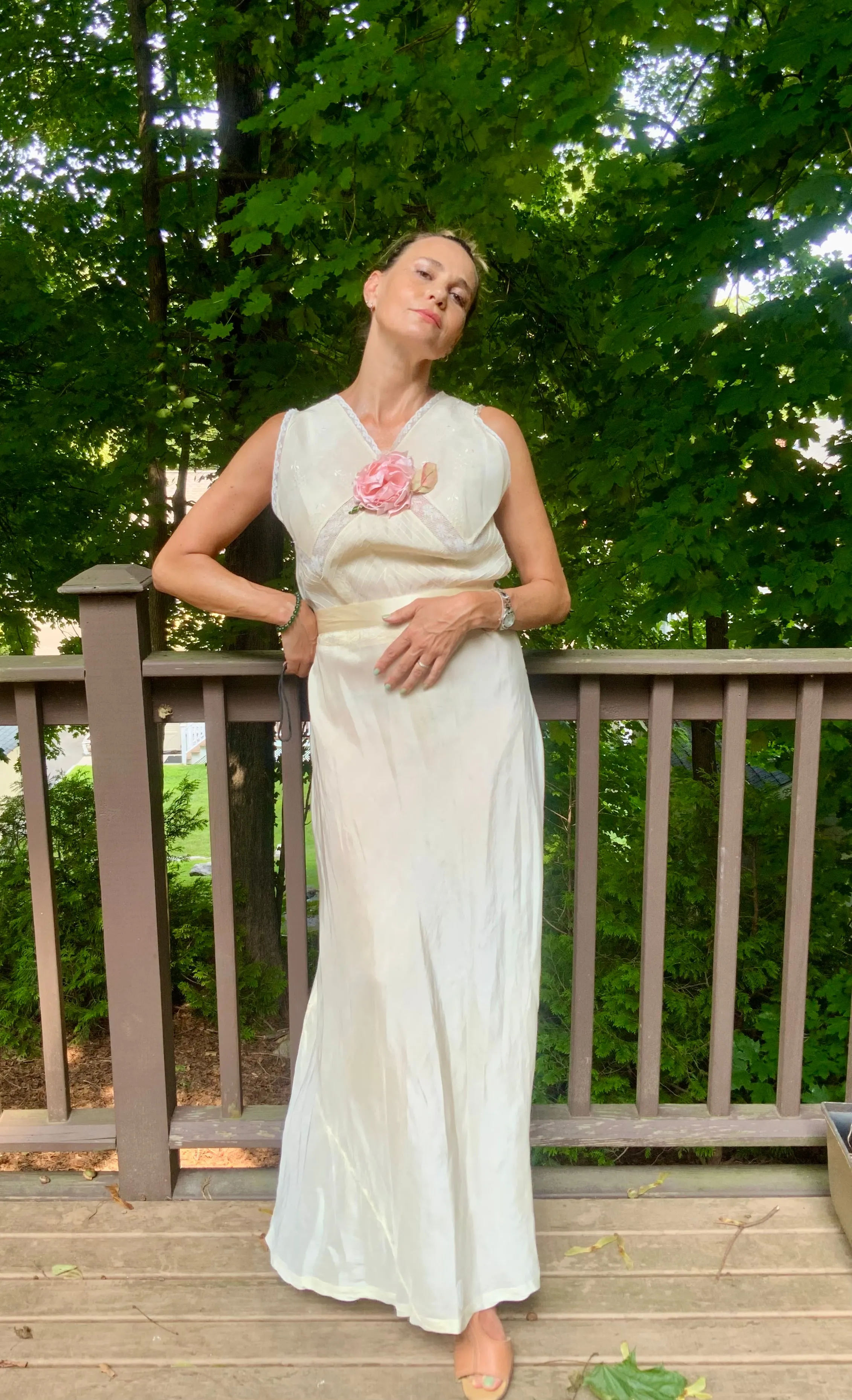 Silk Bridal Nightgown - 50s