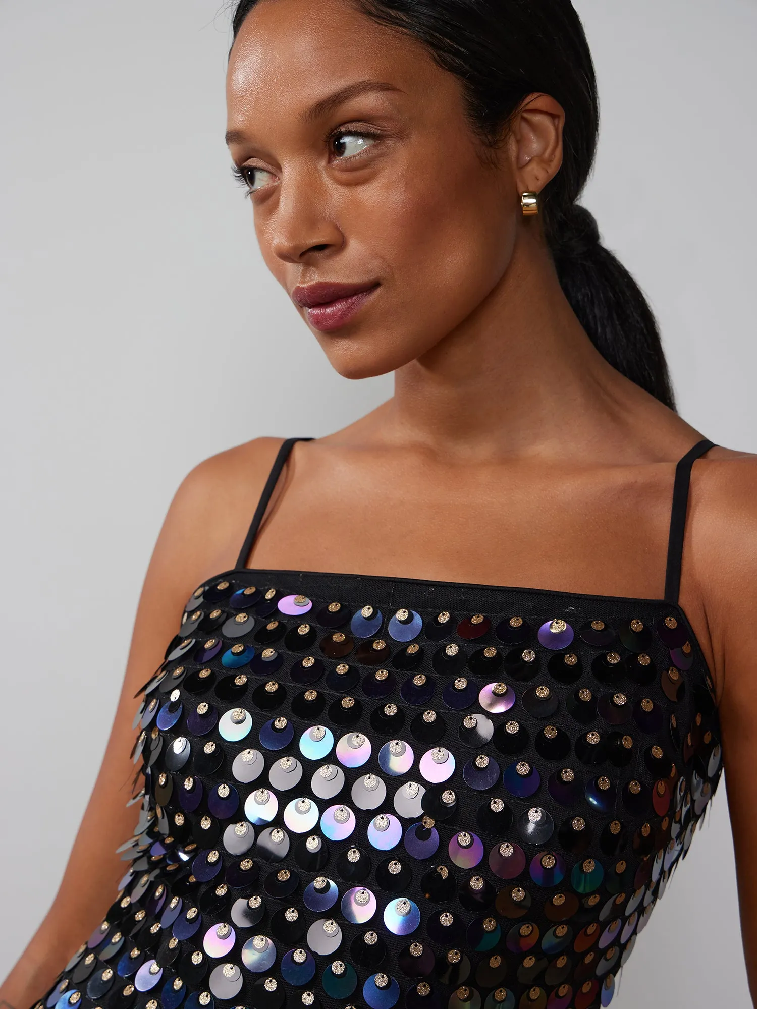 Sleeveless Paillette Sequin Slip Dress